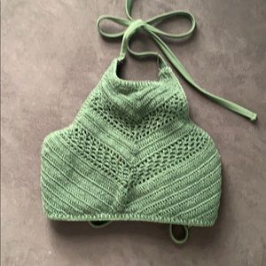 Crochet High Neck Bikini Top